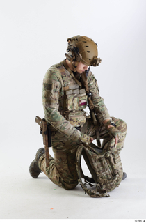 Frankie Perry US Recon Kneeling with Backpack kneeling whole body…